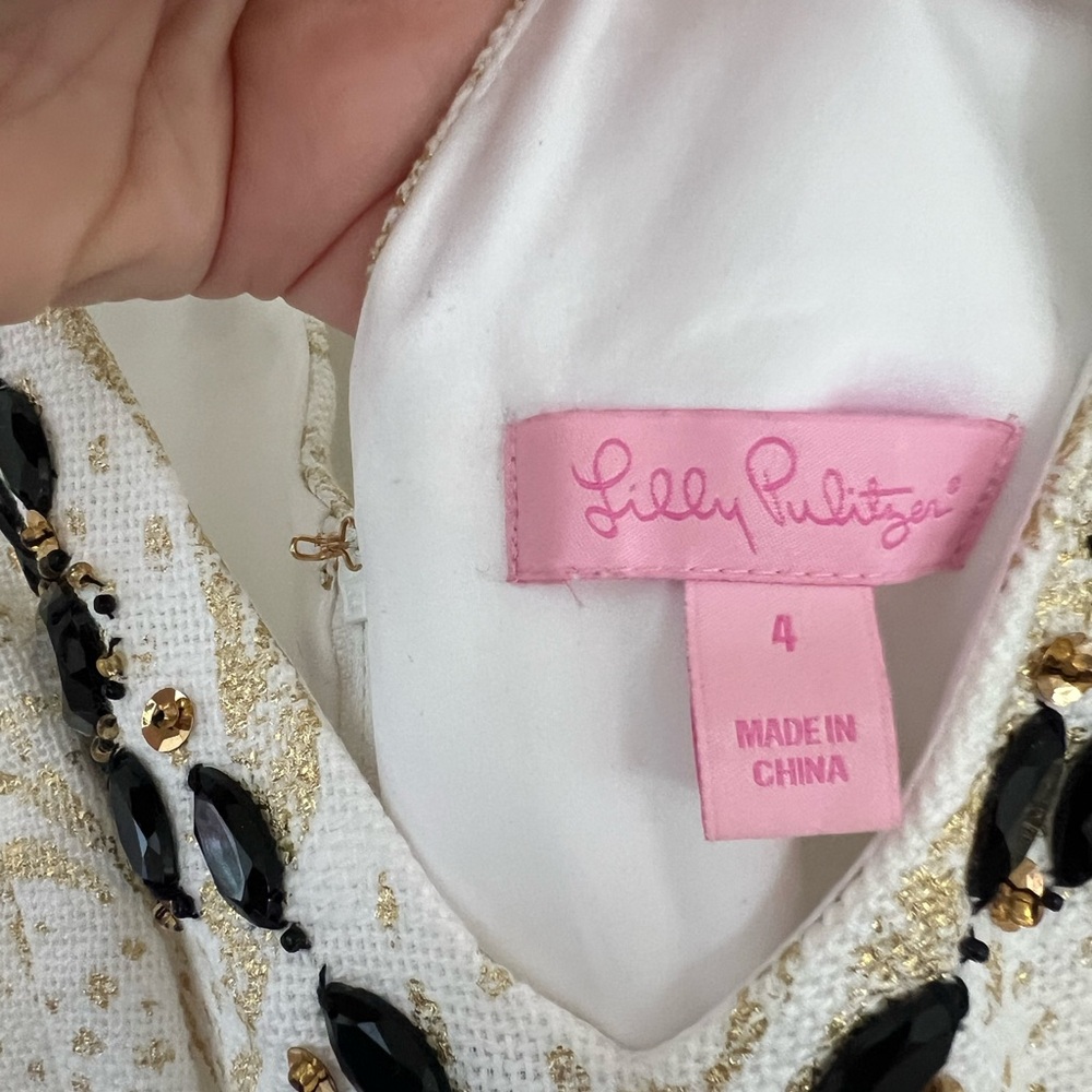 Lilly Pulitzer Laidley White and Gold Dress - Picture 6 of 9